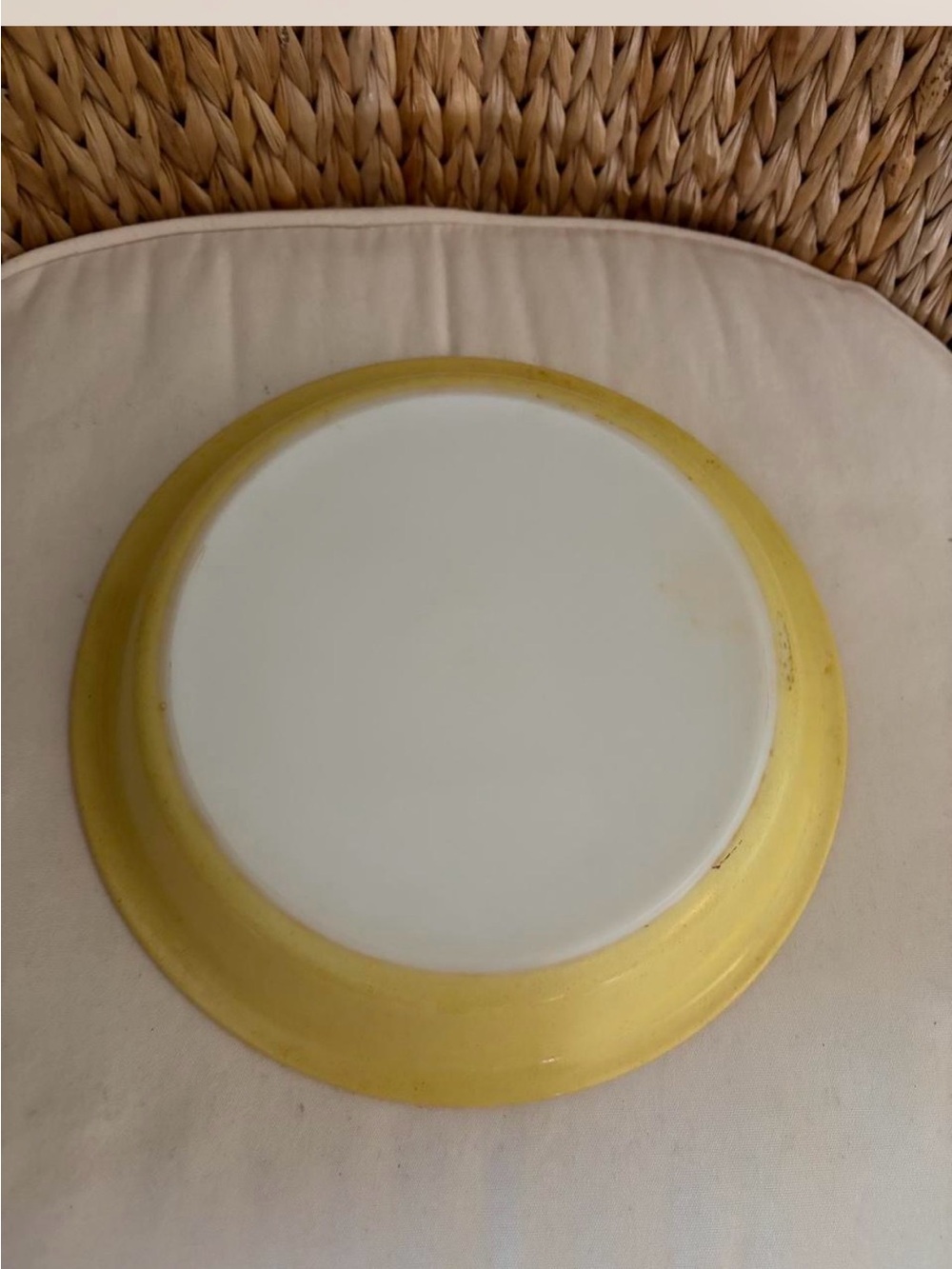 Pyrex Dessert Dawn speckled yellow pie pan dish